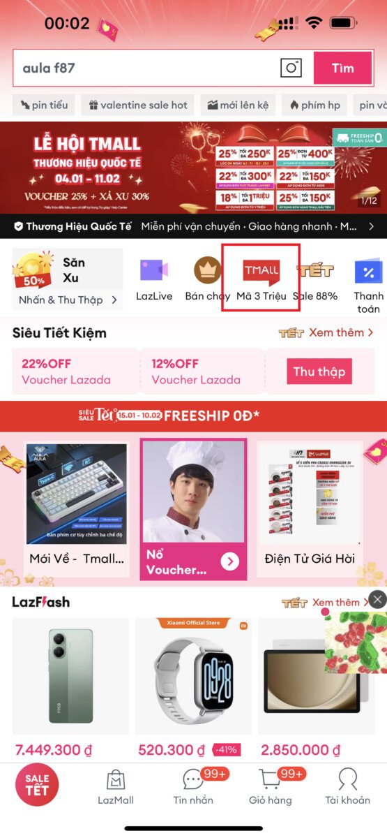 Khuyen Mai Tmall Lazada