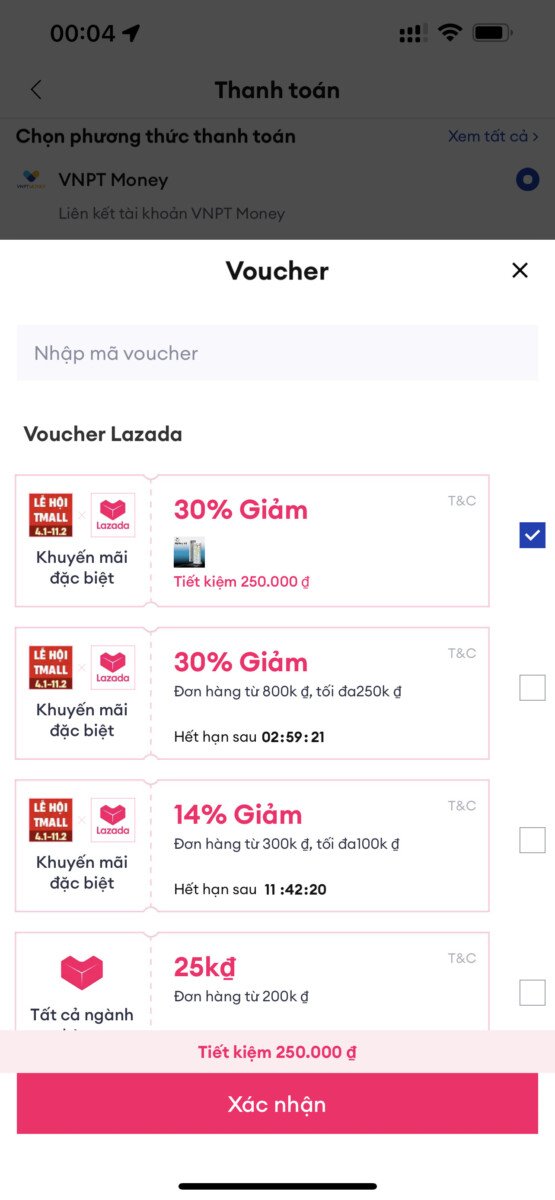 Khuyen Mai Tmall Lazada