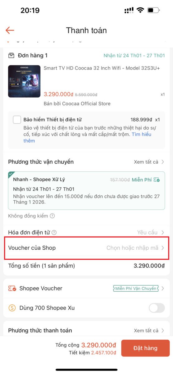 Su Dung Nhieu Ma Giam Gia Shopee