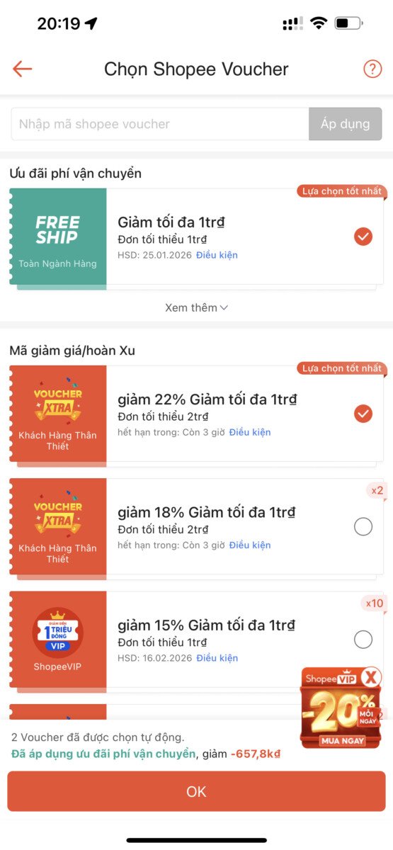 Su Dung Nhieu Ma Giam Gia Shopee