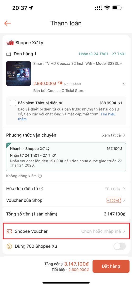 Su Dung Nhieu Ma Giam Gia Shopee