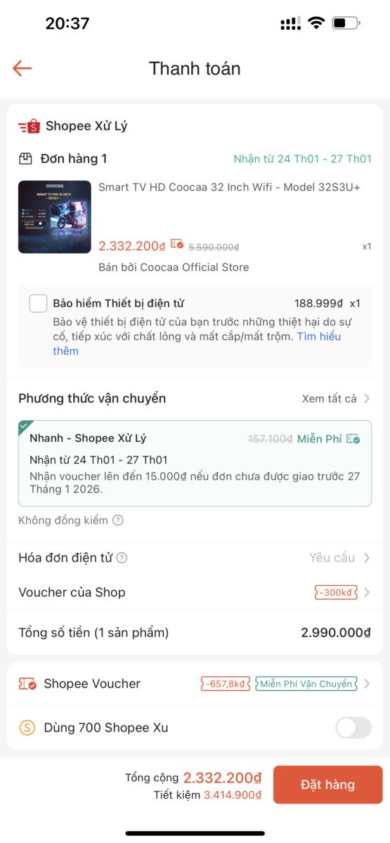 Su Dung Nhieu Ma Giam Gia Shopee