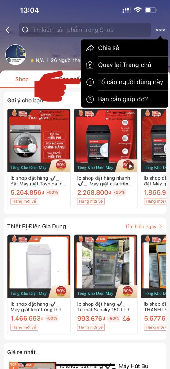 To Cao Shop Va San Pham Tren Shopee
